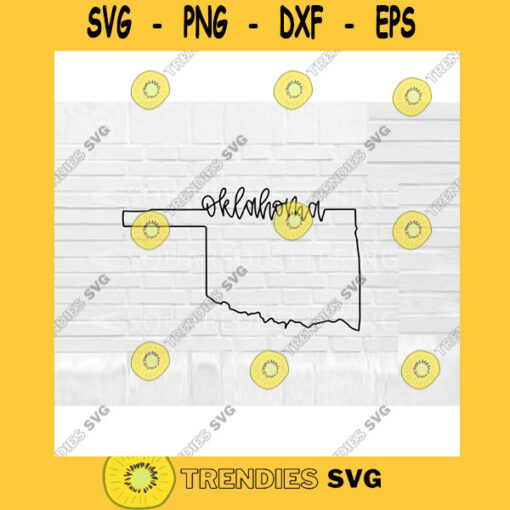 Oklahoma SVG Hand Lettered SVG Oklahoma outline svg cut files for cricut svg png