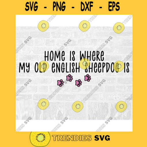 Old English SheepDog Breed Svg Dog Breed Svg Paw Print SVG Commercial Use Svg Dog Breed Stickers Svg