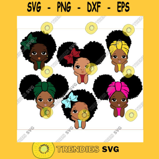 Peekaboo girl Bundle princess svg Cute black African American kids Svg Dxf Eps Png cut file CricuT African American afro puff bow