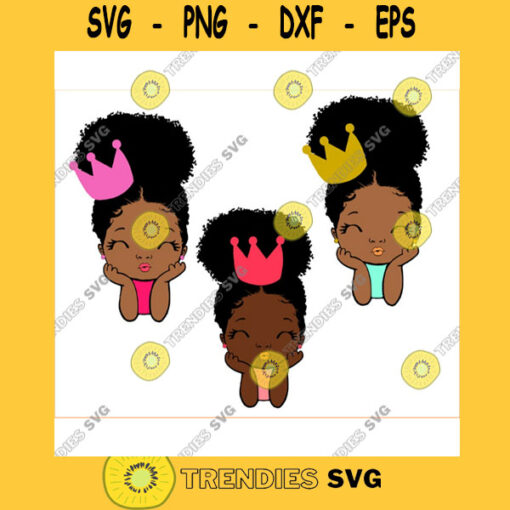 Peekaboo girl Bundle princess svg Cute black African American kids Svg Dxf Eps Png cut file CricuT African American crown BABY smile