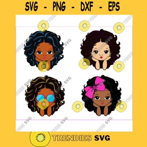 Peekaboo girl Bundle princess svg Cute black African American kids Svg Dxf Eps Png cut file for CricuT African American bow glasses