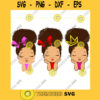 Peekaboo girl Bundle princess svg Cute black African American kids Svg Dxf Eps Png cut file for CricuT African American crown bow