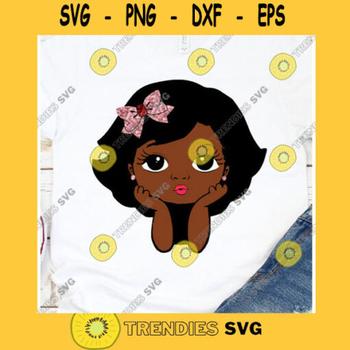 Peekaboo girl princess svg Cute black African American kids Svg Dxf Png cut file for CricuT African American bow glitter sublimation