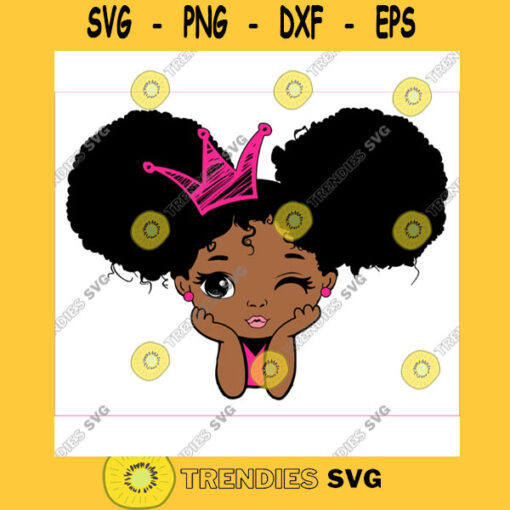 Peekaboo girl princess svg Little melanin queen Svg Eps Png cut file for CricuT African American clipart crown bundle BLACK princess