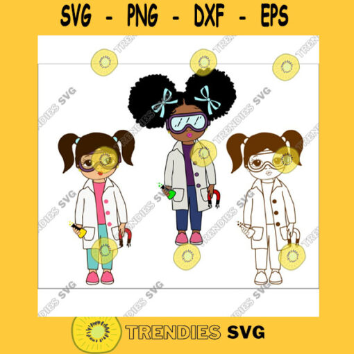 Peekaboo girl with puff afro ponytails svgSVG Science Like A Girl Science SVG Science Teacher SVG African American clipart