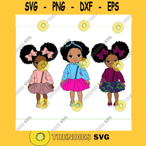 Princess svg Cute black African American kids Svg Dxf Eps Png cut file CricuT African American afro print svg bow