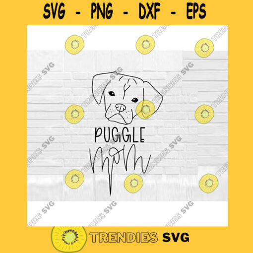 Puggle SVG Dog Mom SVG Puggle mom svg Hand Lettered SVG Dog svg files for Cricut svg png