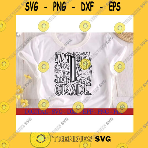 School SVG 1St Grade Svg 1St Grade Gift First Grade Outfit Svg Team Kid Teacher Back To School 1St Grade Typography Svg Dxf Png Eps Pdf