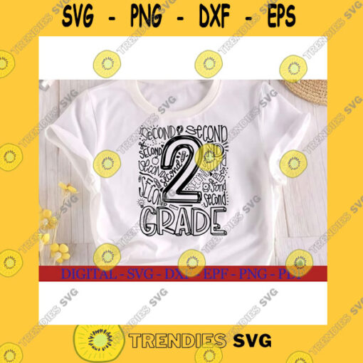 School SVG 2Nd Grade Svg 2Nd Grade Gift Second Grade Outfit Svg Team Kid Teacher Back To School 2Nd Grade Typography Svg Dxf Png Eps Pdf