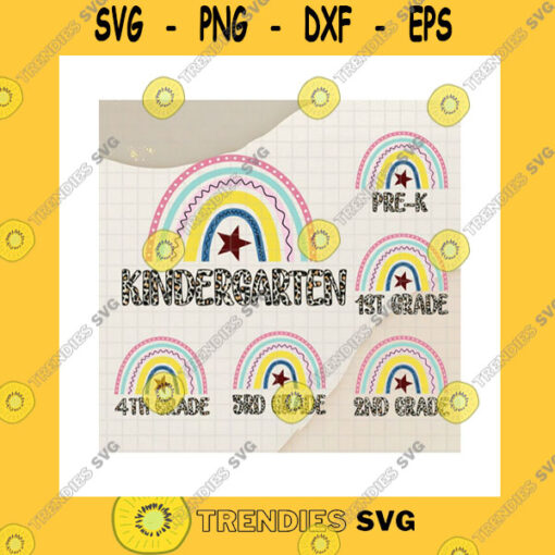 School SVG Bundle Kindergarten Rainbow SvgBack To School1St Day Of SchoolKindergarten RainbowStar RainbowBoho RainbowCricut