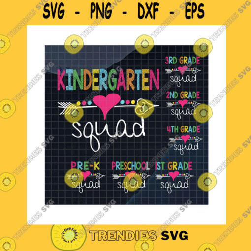 School SVG Bundle Kindergarten Squad SvgPersonalized DesignCustom Grade3Th Grade SquadBack To SchoolPre K Teacher GiftCricut