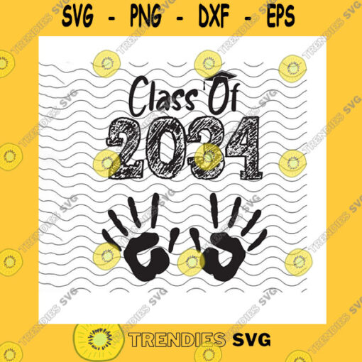 School SVG Class Of 2034 Grow With Me Handprint Svg Back To School First Day Of School Memory Keepsake Kinder Kid Gifts Cricut