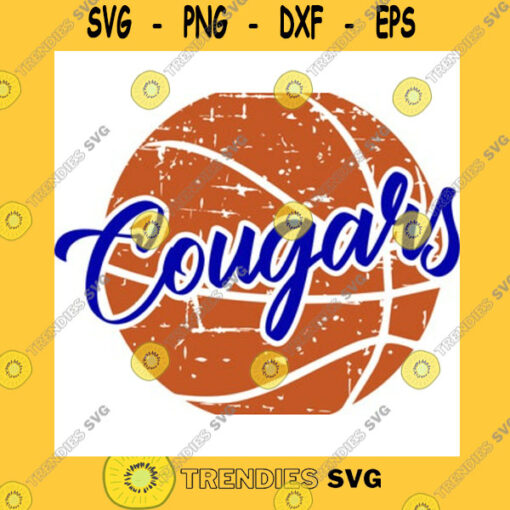 School SVG Cougar Royal Blue Svg Cougar Mascot Basketball Sports Svg High School Mascot School Spirit Cougar Clipart Cut Files Silhouette