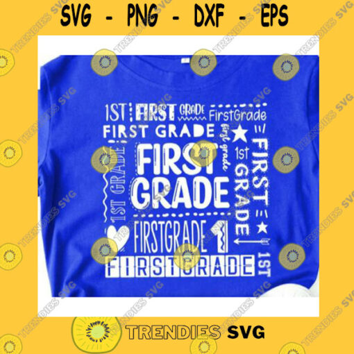 School SVG First Grade Svg 1St Grade Svg Student Svg Back To School Svg Cricut SvgSilhouette First Day Of School SvgFirst Grade Typography Svg
