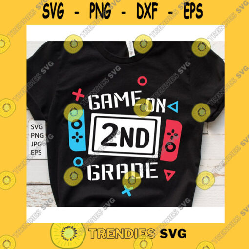 School SVG Game On 2Nd Grade Svg Second Grade Svg 2Nd Grade Svg Back To School Svg First Day Of School Svg Boy School Shirt Svg File For Cricut