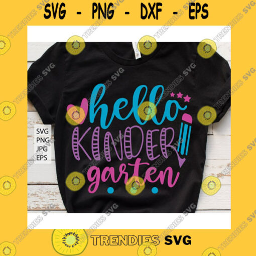 School SVG Hello Kindergarten Svg Kindergarten Shirt Svg Back To School Svg Preschool Teacher Svg 1St Day Of School Svg School Shirt Svg Files
