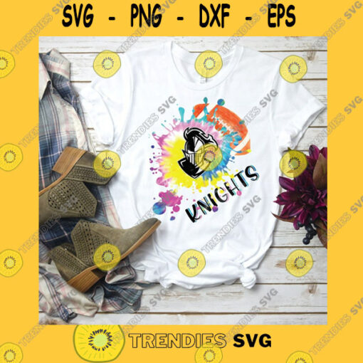 School SVG Knights Football Sublimation Design Watercolor Tie Dye Print School Spirit Tshirt Design