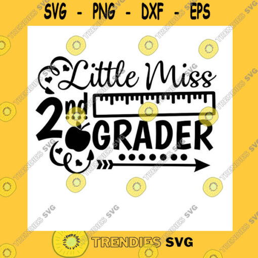School SVG Little Miss 2Nd Grade Svg Back To School Svg Second Grade Svg