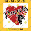 School SVG Peacocks Svg Peacock Cricut Cut Files Peacock Heart School Spirit Pride High School Mascot