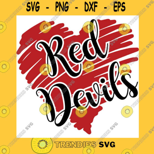 School SVG Red Devil Sports Svg High School Mascot School Spirit Cricut Cut Files Silhouette