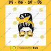 School SVG School Bus Messy Bun Svg Cut File For Cricut And Silhouette Yellow Bus Driver Sunglasses Bandana Face Svg Png Print File Commercial Use