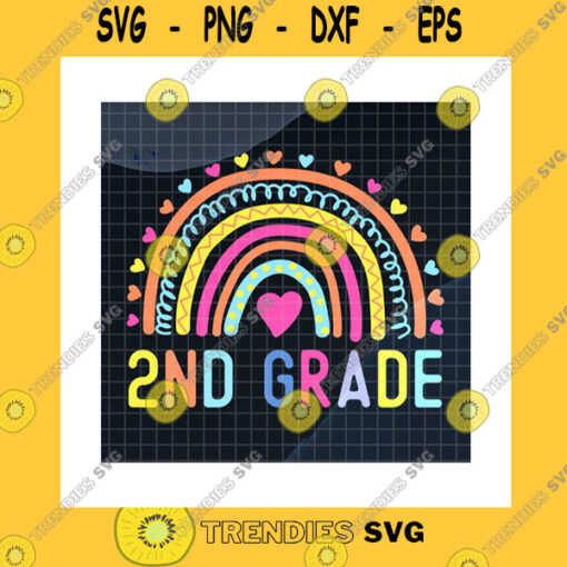 School SVG Second Grade Rainbow SvgCustom GradeBack To SchoolHello 2Nd GradeHeart RainbowTeacher Life2Nd Grade KidCricut