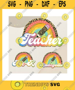 School SVG Teacher Team Bundle PngPersonalized DesignCustom NameBack To SchoolGrade TeacherPencil TeacherLeopard RainbowPng Sublimation Print