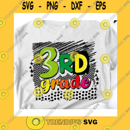 School SVG Third Grade Svg 3Rd Grade Svg Back To School Svg Cricut SvgThird Grade ClipartSilhouette First Day Of School Svg Colorful 3Rd Grade