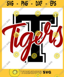 School SVG Tiger Svg High School Mascot School Spirit Tiger Sports Cricut Cut Files Silhouette. Tiger Clipart