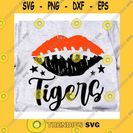 School SVG Tigers Football Svg Football Svg Cricut School Team Svg Tigers Kiss Svg Tigers Svg Lips FootballCheerleader Mom Svg Sport Team Svg