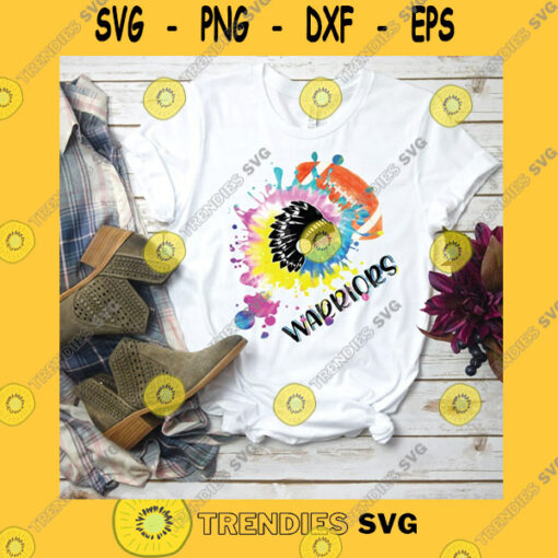 School SVG Warriors Football Sublimation Design Watercolor Tie Dye Print School Spirit Tshirt Design