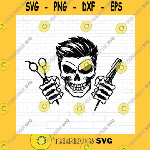 Skull SVG Barber Skull Svg File Barber Svg Barber Clipart Barber Sharp Barber Shirt Barber Png Barber Skull Illustrationbarber Cut Files