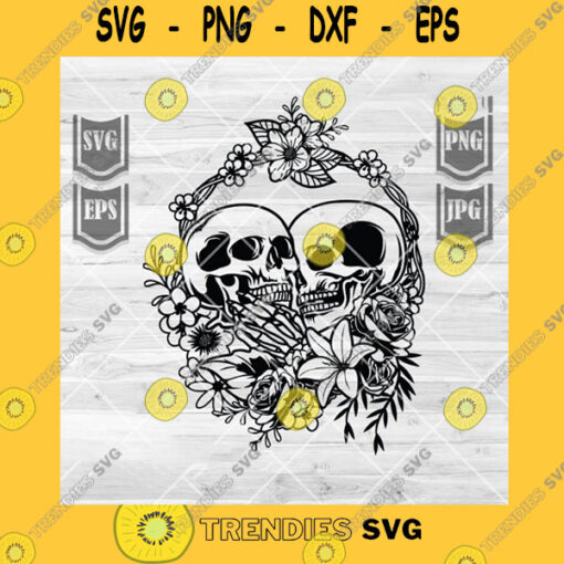 Skull SVG Floral Skull Lovers Svg Skull Svg Skull Couple Svg Floral Lovers Svg Skull Png Couple Skull Clipart Skull Lovers Cutting Files