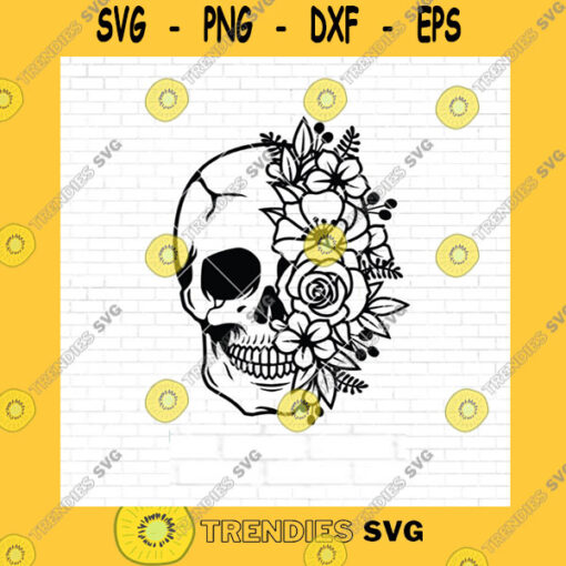 Skull SVG Floral Skull Svg Skull Svg Flower Skull Svg Flower Skull Clip Art Sugar Skull Svg Skull Vectorskull Flower Crownskull Cutfiles