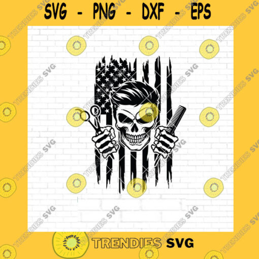 Skull SVG Us Barber Skull Svg Us Barber Svg Barber Shirt Barber Clipart Barber Sharp Barber Png Barber Skull Illustrationbarber Cut File