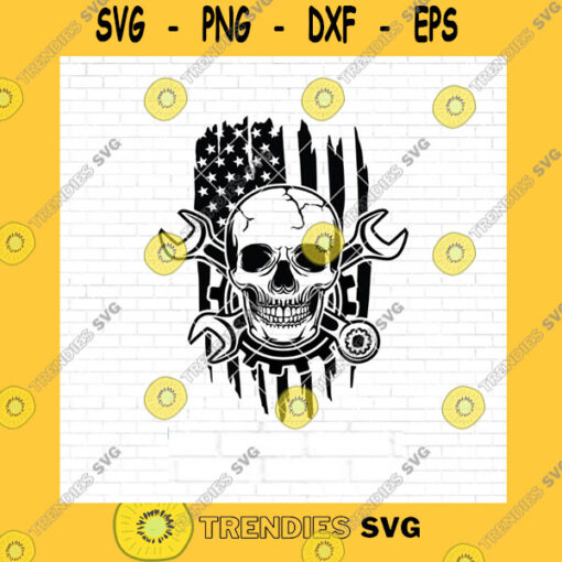 Skull SVG Us Skull Mechanic Svg Patriotic Skull Svg Mechanic Logo Skull Mechanic Svg Wrenches Svg Mechanic Skull Png Skull Cutting Files