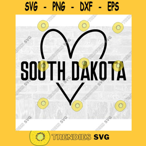 South Dakota SVG SD SVG South Dakota Heart Svg Hand Drawn Heart Svg South Dakota Love Svg Doodle Heart Svg Commercial Use Svg