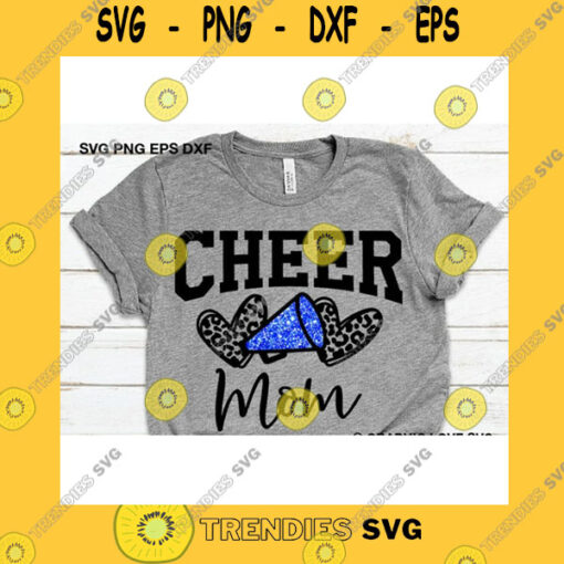 Sport SVG Cheer Mom Svg Leopard Glitter Blue Cheerleader Svg Football Leopard Print Heart Svg Cheer Group Shirts Svg Cheer Mom Shirt Iron On Png