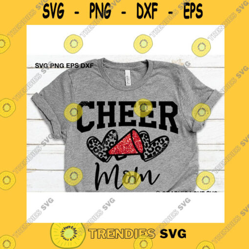 Sport SVG Cheer Mom Svg Leopard Glitter Red Cheerleader Svg Leopard Print Heart Svg Cheer Group Shirts Svg Basketball Cheer Mom Shirt Iron On Png