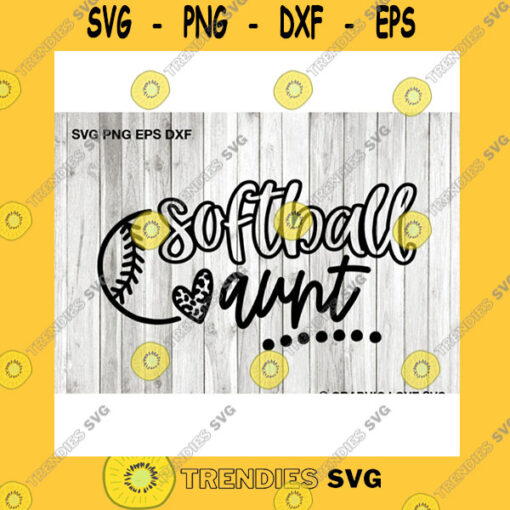 Sport SVG Cute Softball Aunt Svg Leopard Heart Svg Leopard Print Svg Sports Dxf Softball Aunt Shirt Svg Softball Aunt Iron On Png Love Softball