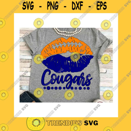 Sport SVG Football Svg Dxf Jpeg Silhouette Cameo Cricut Printable Football Iron On Cougars Sign Lips Football Lipstick Mom Lips Kiss Love Cheerleader