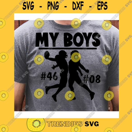 Sport SVG Football Svg Dxf Jpeg Silhouette Cameo Cricut Printable Football Iron On Dad Sign My Boys Football Two Players Sons Two On Team Proud Dad