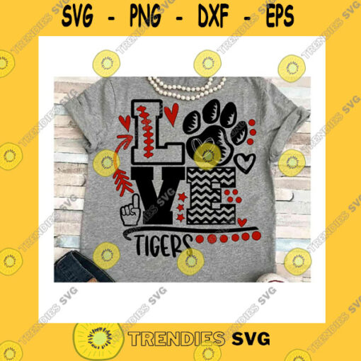 Sport SVG Football Svg Dxf Jpeg Silhouette Cameo Cricut Printable Football Iron On Tigers Svg Foam Finger Svg Chevron Cheerleader Svg Mom Love Tigers