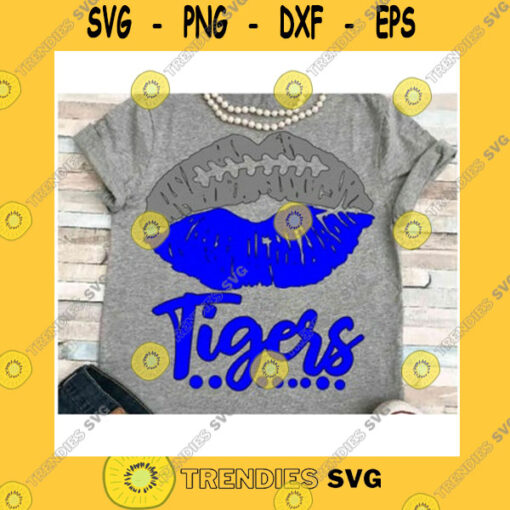 Sport SVG Football Svg Dxf Jpeg Silhouette Cameo Cricut Printable Football Mom Iron On Tigers Lips Football Lipstick Sign Lips Art Cheerleader Sign