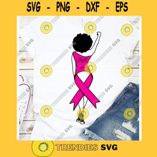 Survivor svg Pink Ribbon svg FIGHT SVG African American africa png dxf eps jpeg png black cancer svg breast cancer svg woman svg