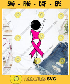 Survivor svg Pink svg Queen clipart African American africa dxf eps jpeg png black cancer svg breast cancer svg woman svg Three Fingers Svg