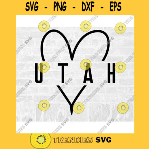 Utah SVG UT Svg Utah Heart Svg Hand Drawn Heart Svg Utah Love Svg Utah Png Utah Decal Doodle Heart Svg Commercial Use Svg
