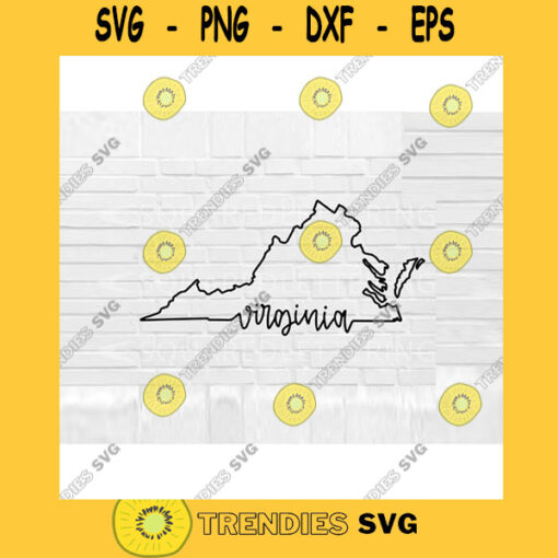 Virginia SVG Hand Lettered SVG Virginia svg Virginia outline svg cut files for cricut svg png