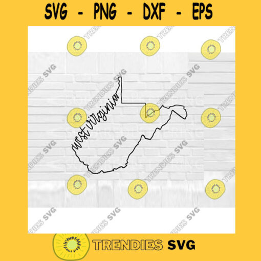 West Virginia SVG Hand Lettered SVG West Virginia svg West Virginia outline svg cut files for cricut svg png