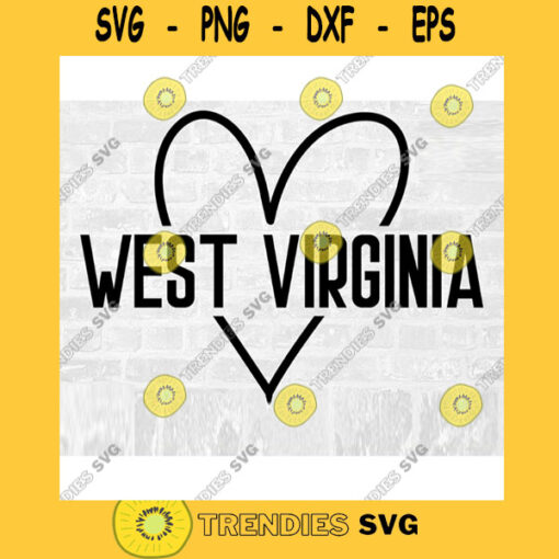 West Virginia SVG WV Svg West Virginia Heart Svg Hand Drawn Heart Svg West Virginia Love Svg Doodle Heart Svg Commercial Use Svg